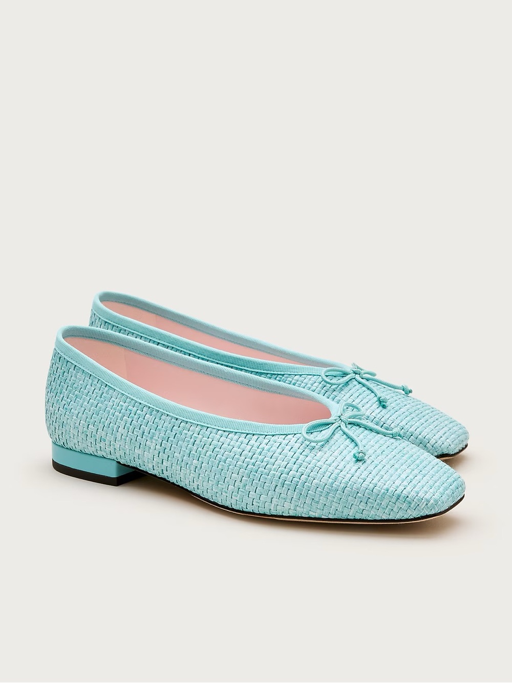 J. Crew Aqua Woven Bow Ballet Flats